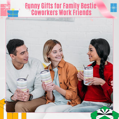 20 oz Hidden Message Tumbler Funny Coffee Travel Insulated Mug Skinny Tumbler with Lid and Straw White Elephant Gag Gifts Cup for Bestie Friend Coworker Family Employee Gift