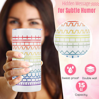 20 oz Hidden Message Tumbler Funny Coffee Travel Insulated Mug Skinny Tumbler with Lid and Straw White Elephant Gag Gifts Cup for Bestie Friend Coworker Family Employee Gift