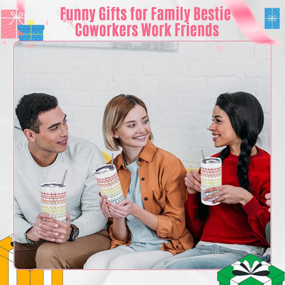20 oz Hidden Message Tumbler Funny Coffee Travel Insulated Mug Skinny Tumbler with Lid and Straw White Elephant Gag Gifts Cup for Bestie Friend Coworker Family Employee Gift
