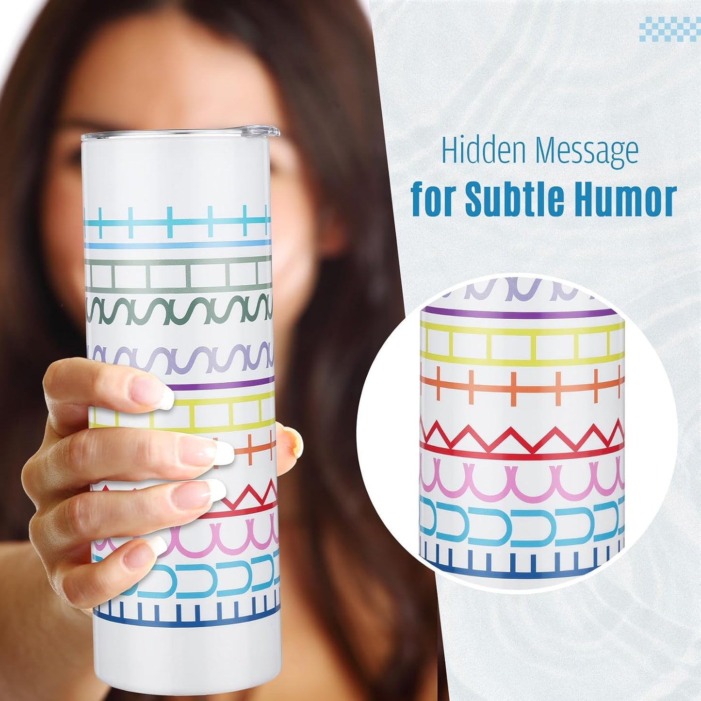 20 oz Hidden Message Tumbler Funny Coffee Travel Insulated Mug Skinny Tumbler with Lid and Straw White Elephant Gag Gifts Cup for Bestie Friend Coworker Family Employee Gift