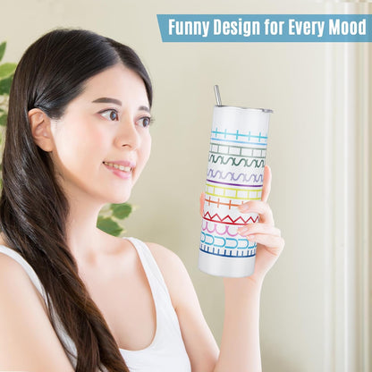 20 oz Hidden Message Tumbler Funny Coffee Travel Insulated Mug Skinny Tumbler with Lid and Straw White Elephant Gag Gifts Cup for Bestie Friend Coworker Family Employee Gift