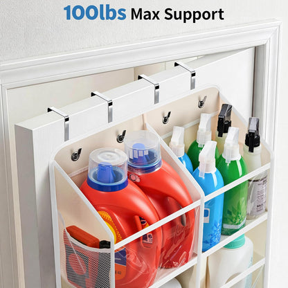 Over the Door Organizer for Bedroom, Pantry Bathroom, 5 Shelf Beige