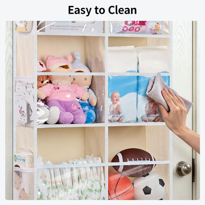 Over the Door Organizer for Bedroom, Pantry Bathroom, 5 Shelf Beige
