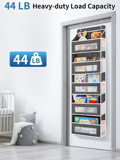 Over the Door Organizer for Bedroom, Pantry Bathroom, 5 Shelf Beige