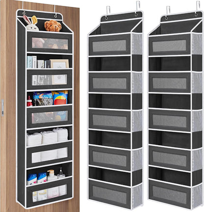 Over the Door Organizer for Bedroom, Pantry Bathroom, 5 Shelf Beige