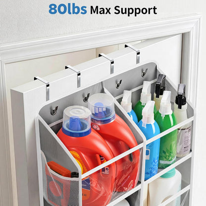 Over the Door Organizer for Bedroom, Pantry Bathroom, 5 Shelf Beige