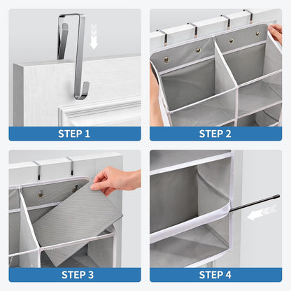 Over the Door Organizer for Bedroom, Pantry Bathroom, 5 Shelf Beige