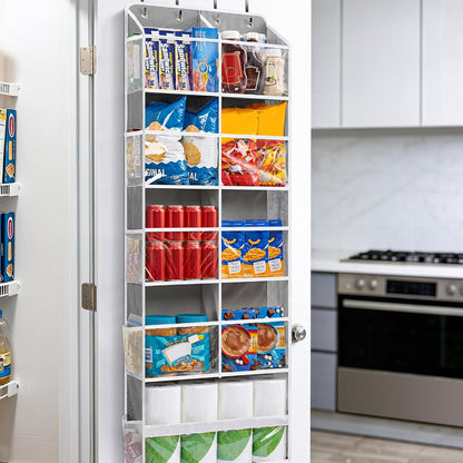 Over the Door Organizer for Bedroom, Pantry Bathroom, 5 Shelf Beige