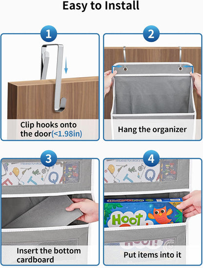 Over the Door Organizer for Bedroom, Pantry Bathroom, 5 Shelf Beige