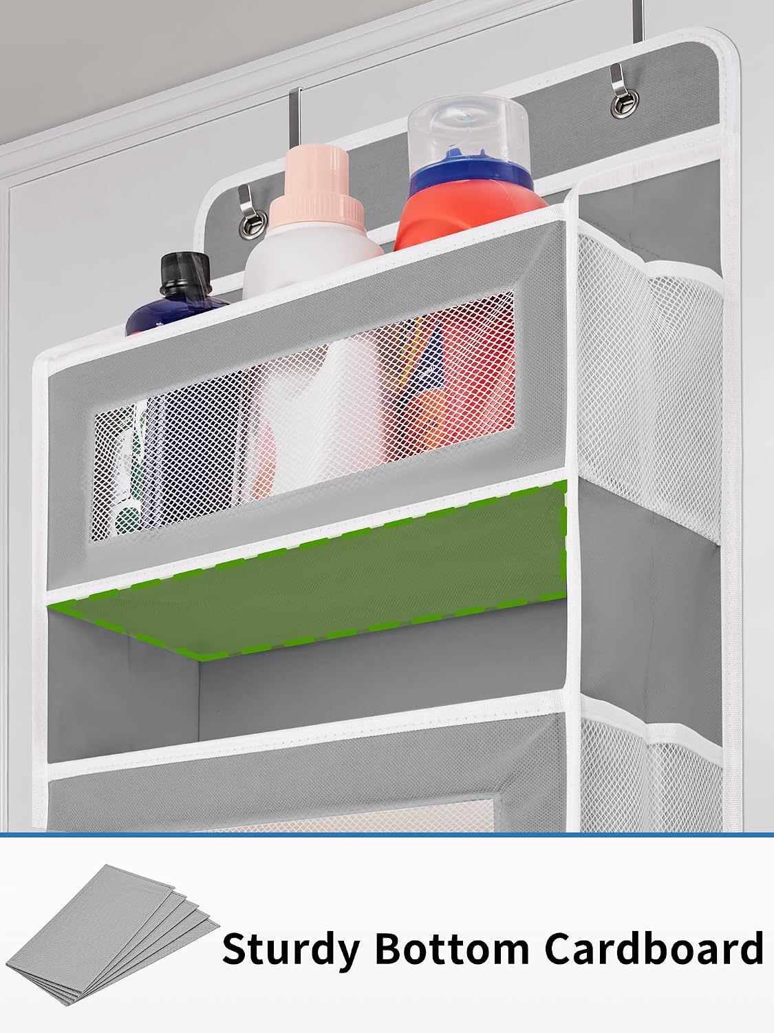 Over the Door Organizer for Bedroom, Pantry Bathroom, 5 Shelf Beige