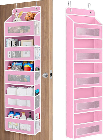 Over the Door Organizer for Bedroom, Pantry Bathroom, 5 Shelf Beige