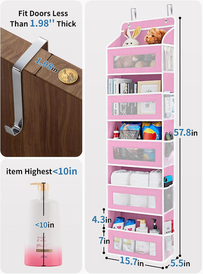 Over the Door Organizer for Bedroom, Pantry Bathroom, 5 Shelf Beige
