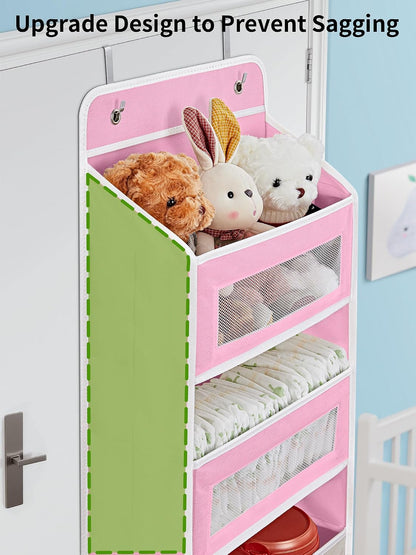 Over the Door Organizer for Bedroom, Pantry Bathroom, 5 Shelf Beige