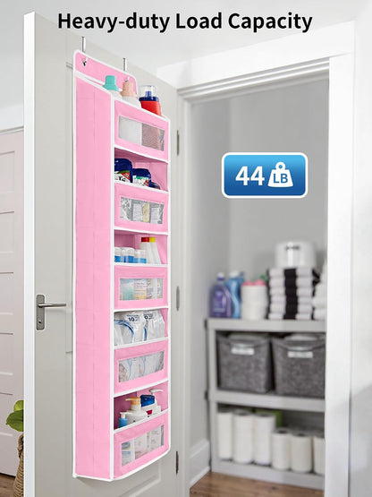 Over the Door Organizer for Bedroom, Pantry Bathroom, 5 Shelf Beige