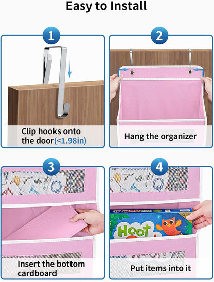 Over the Door Organizer for Bedroom, Pantry Bathroom, 5 Shelf Beige