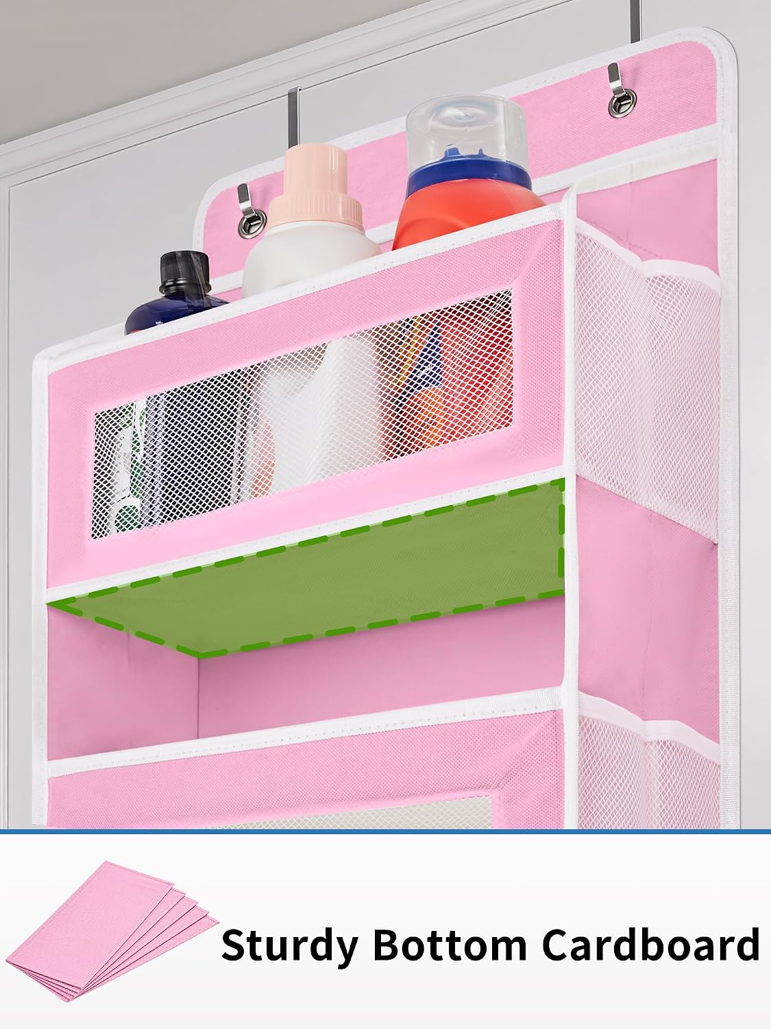 Over the Door Organizer for Bedroom, Pantry Bathroom, 5 Shelf Beige