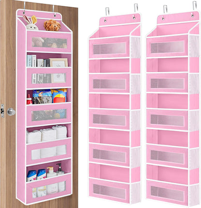 Over the Door Organizer for Bedroom, Pantry Bathroom, 5 Shelf Beige