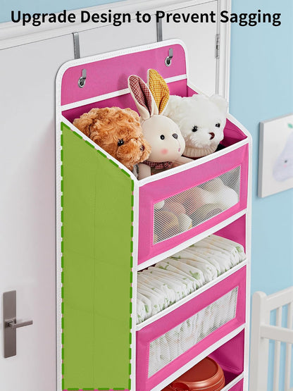 Over the Door Organizer for Bedroom, Pantry Bathroom, 5 Shelf Beige
