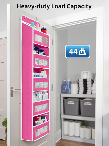 Over the Door Organizer for Bedroom, Pantry Bathroom, 5 Shelf Beige