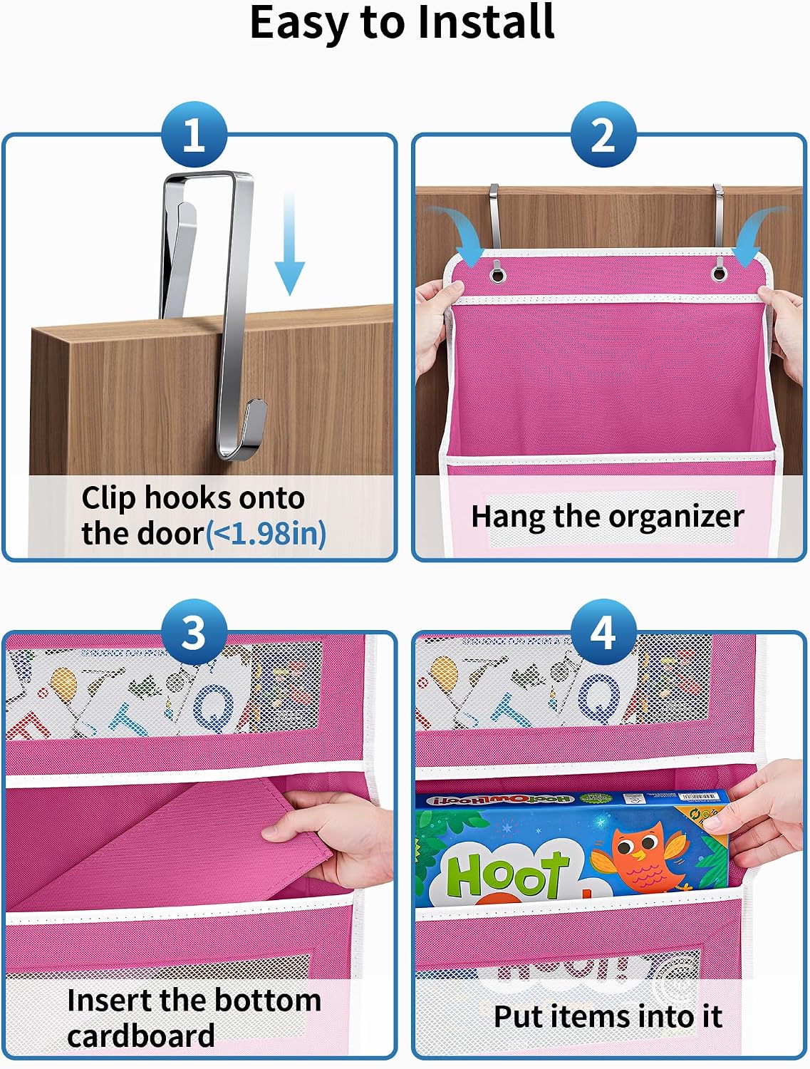 Over the Door Organizer for Bedroom, Pantry Bathroom, 5 Shelf Beige