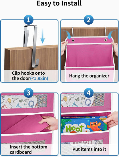 Over the Door Organizer for Bedroom, Pantry Bathroom, 5 Shelf Beige