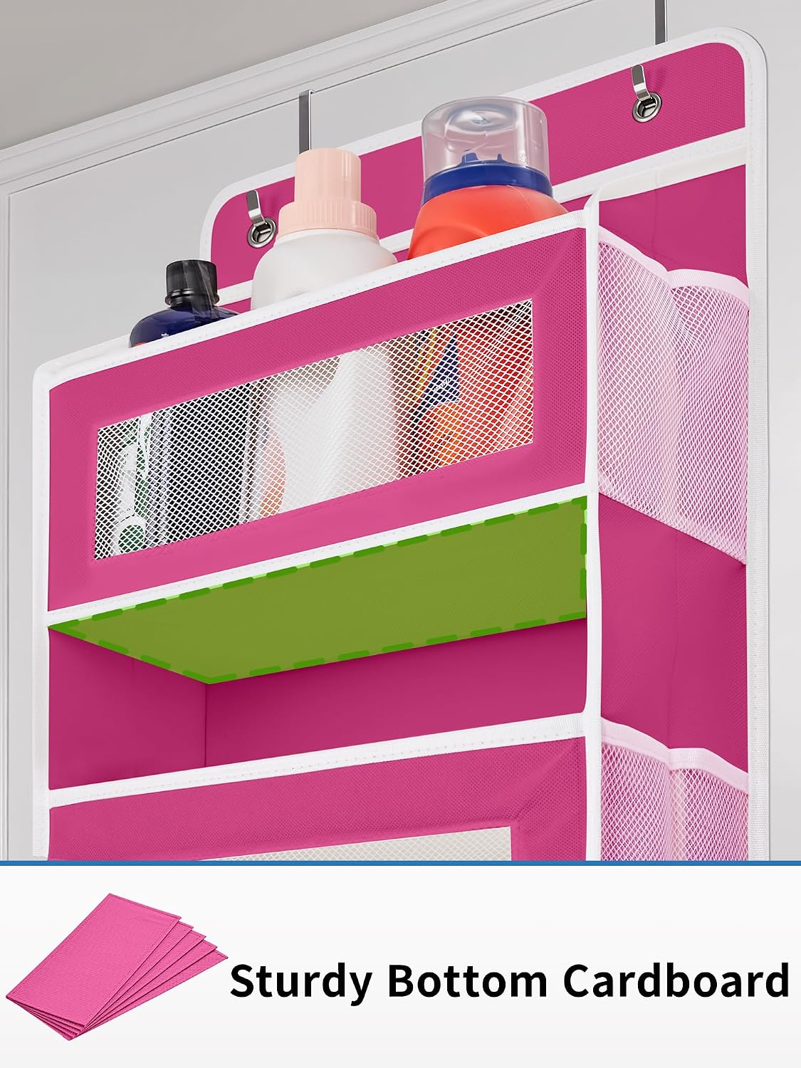 Over the Door Organizer for Bedroom, Pantry Bathroom, 5 Shelf Beige