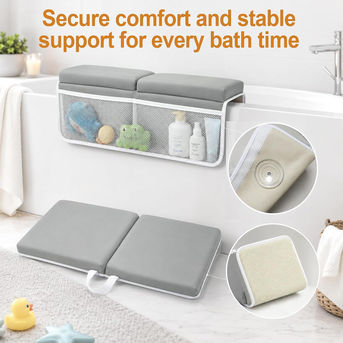 Bath Kneeler and Elbow Rest Set, for Baby Bathing, 1.5" Thick