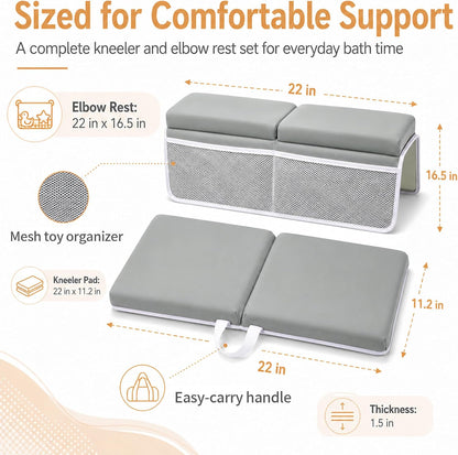 Bath Kneeler and Elbow Rest Set, for Baby Bathing, 1.5" Thick