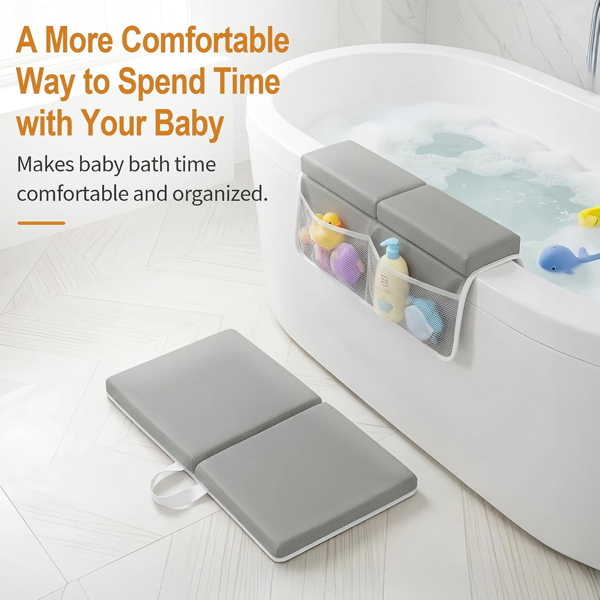 Bath Kneeler and Elbow Rest Set, for Baby Bathing, 1.5" Thick