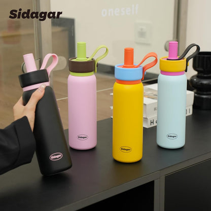 24 oz Tumbler, Insulated Coffee Mug with Lid and Straw, Leak Proof Portable Travel Cup, for Hot and Cold Drinks Drinks Flask for Women Blue