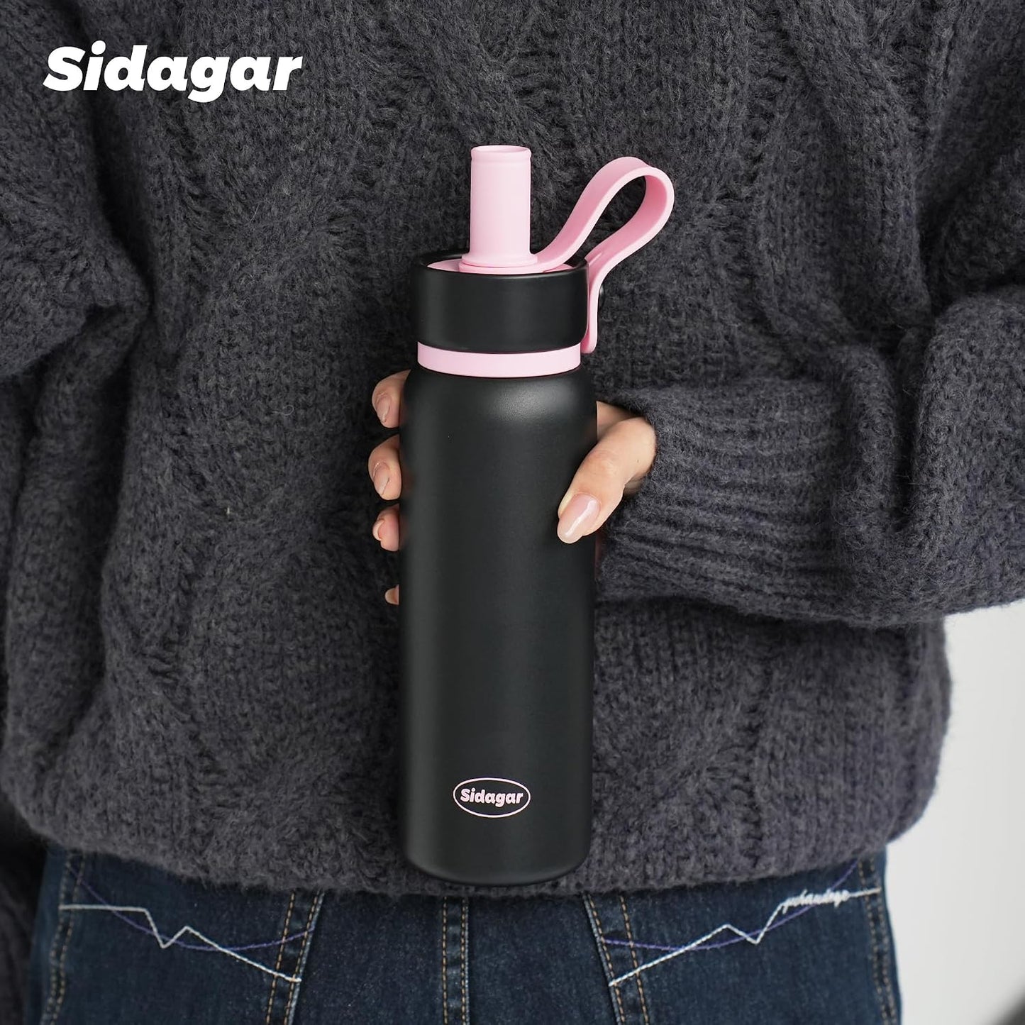 24 oz Tumbler, Insulated Coffee Mug with Lid and Straw, Leak Proof Portable Travel Cup, for Hot and Cold Drinks Drinks Flask for Women Blue