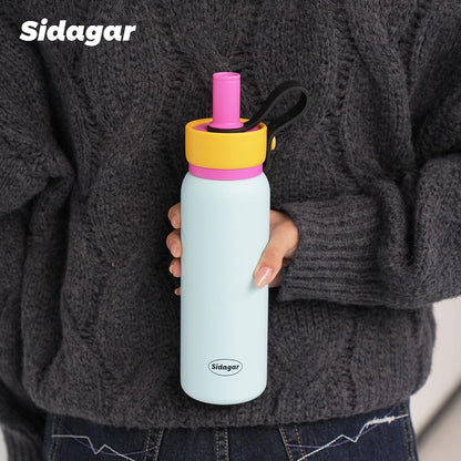 24 oz Tumbler, Insulated Coffee Mug with Lid and Straw, Leak Proof Portable Travel Cup, for Hot and Cold Drinks Drinks Flask for Women Blue