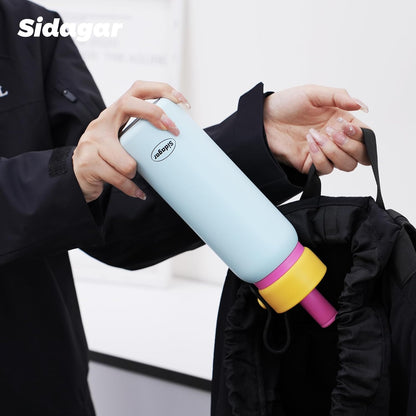 24 oz Tumbler, Insulated Coffee Mug with Lid and Straw, Leak Proof Portable Travel Cup, for Hot and Cold Drinks Drinks Flask for Women Blue