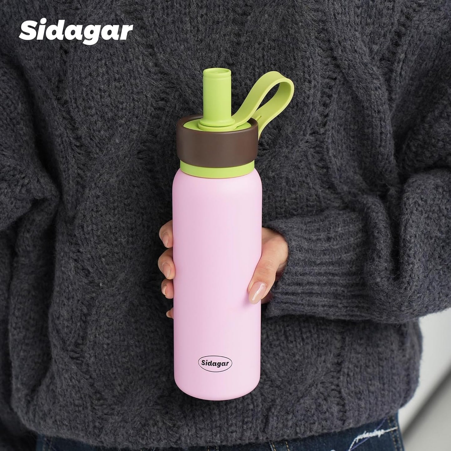 24 oz Tumbler, Insulated Coffee Mug with Lid and Straw, Leak Proof Portable Travel Cup, for Hot and Cold Drinks Drinks Flask for Women Blue
