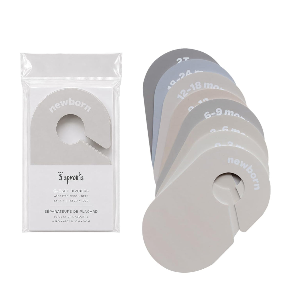 Baby Closet Dividers, Newborn to 2T, Neutral, 8 Piece Set