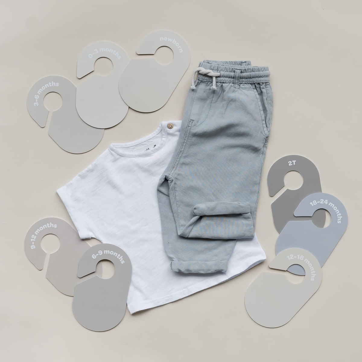 Baby Closet Dividers, Newborn to 2T, Neutral, 8 Piece Set