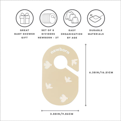 Baby Closet Dividers, Newborn to 2T, Neutral, 8 Piece Set