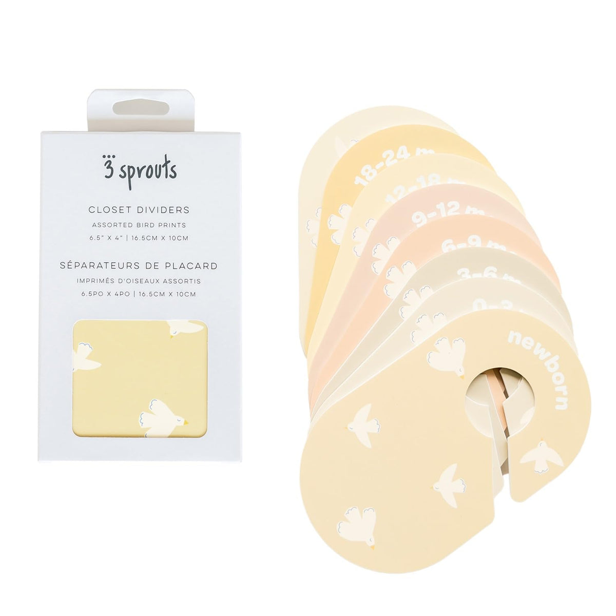 Baby Closet Dividers, Newborn to 2T, Neutral, 8 Piece Set