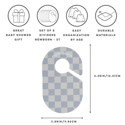 Baby Closet Dividers, Newborn to 2T, Neutral, 8 Piece Set