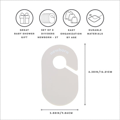 Baby Closet Dividers, Newborn to 2T, Neutral, 8 Piece Set