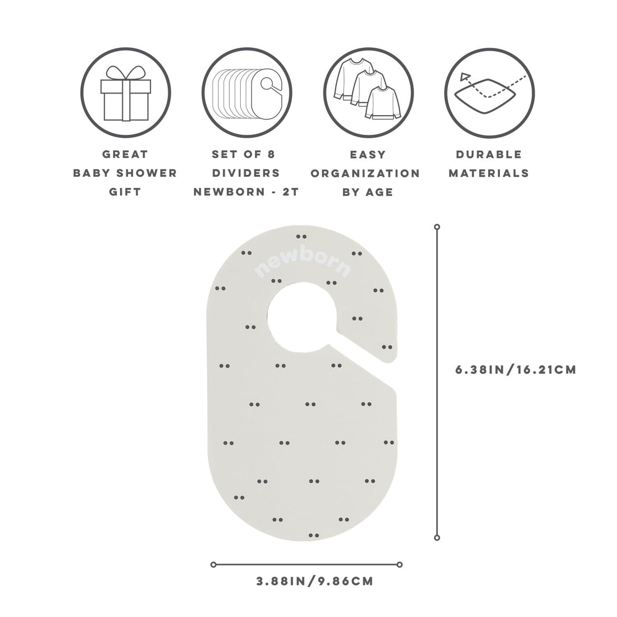 Baby Closet Dividers, Newborn to 2T, Neutral, 8 Piece Set