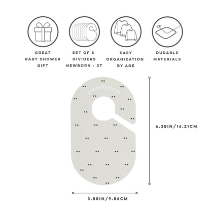 Baby Closet Dividers, Newborn to 2T, Neutral, 8 Piece Set