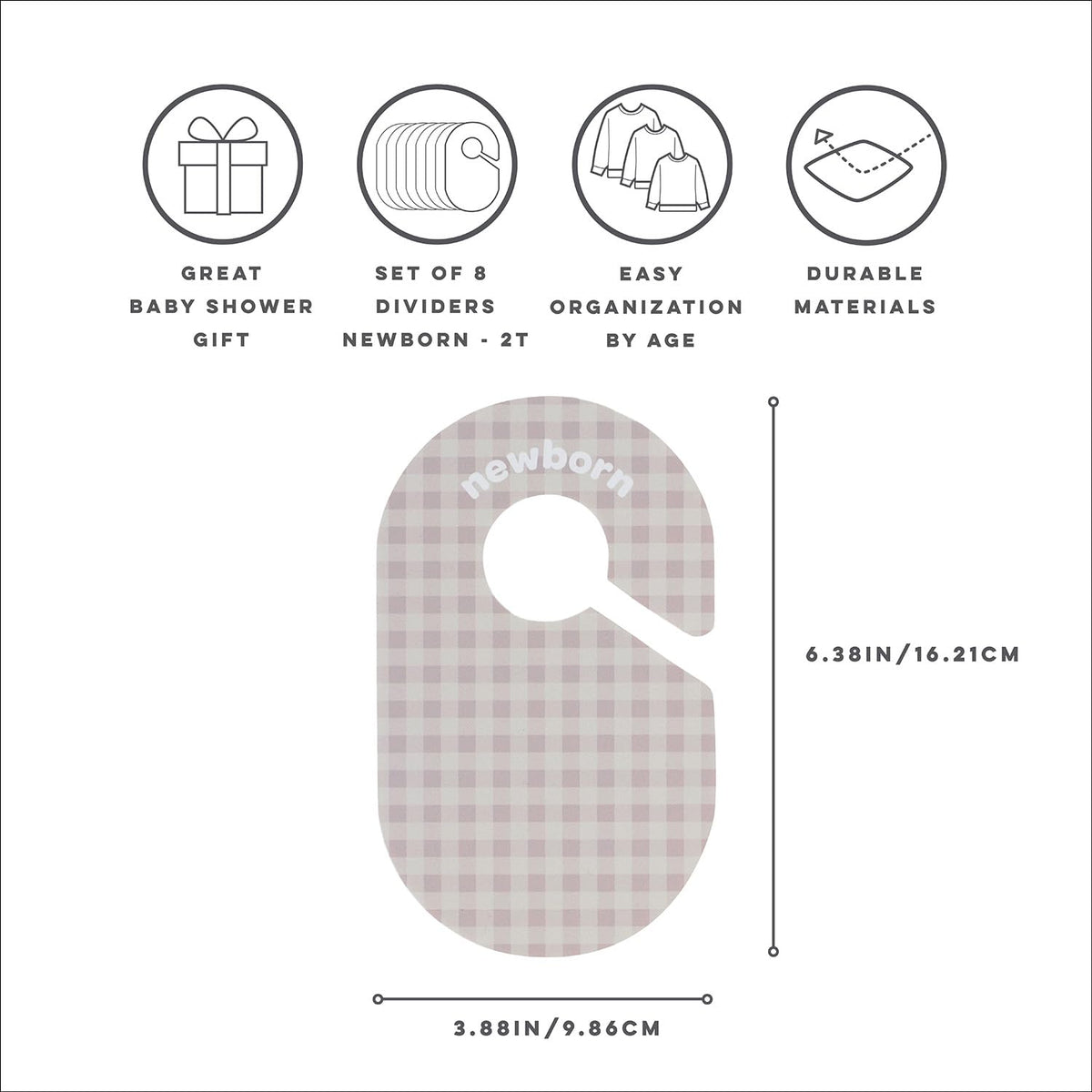 Baby Closet Dividers, Newborn to 2T, Neutral, 8 Piece Set