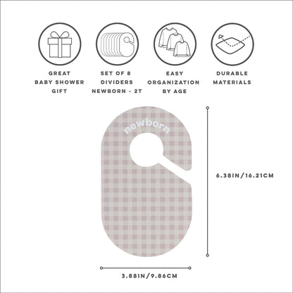 Baby Closet Dividers, Newborn to 2T, Neutral, 8 Piece Set
