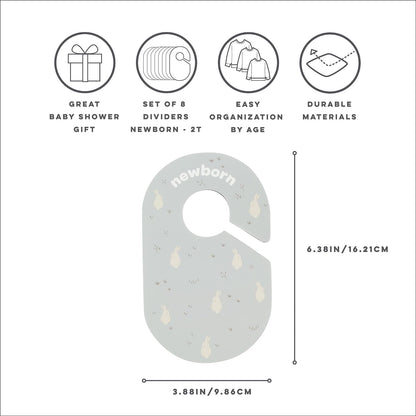 Baby Closet Dividers, Newborn to 2T, Neutral, 8 Piece Set