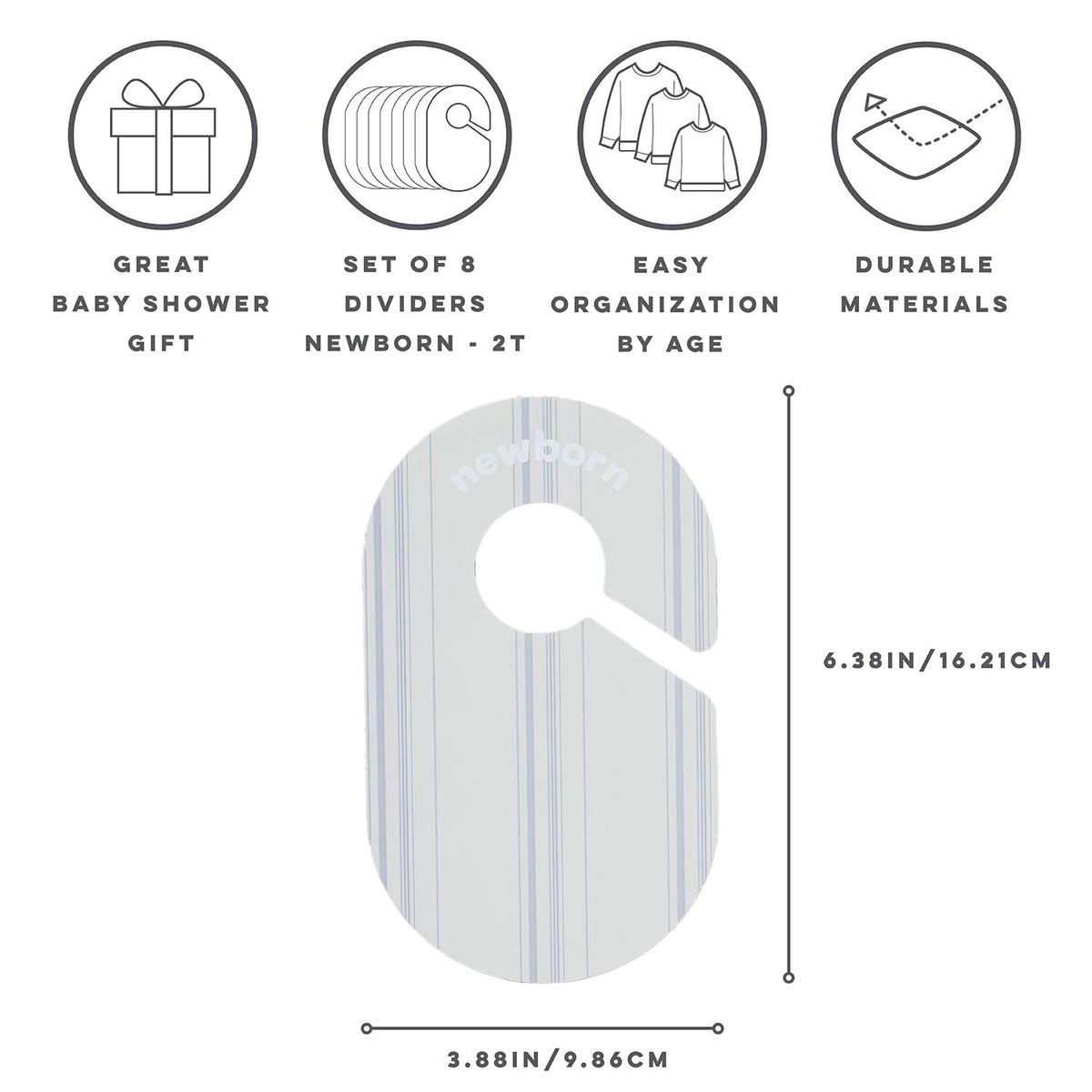 Baby Closet Dividers, Newborn to 2T, Neutral, 8 Piece Set