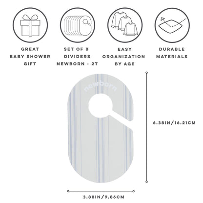 Baby Closet Dividers, Newborn to 2T, Neutral, 8 Piece Set