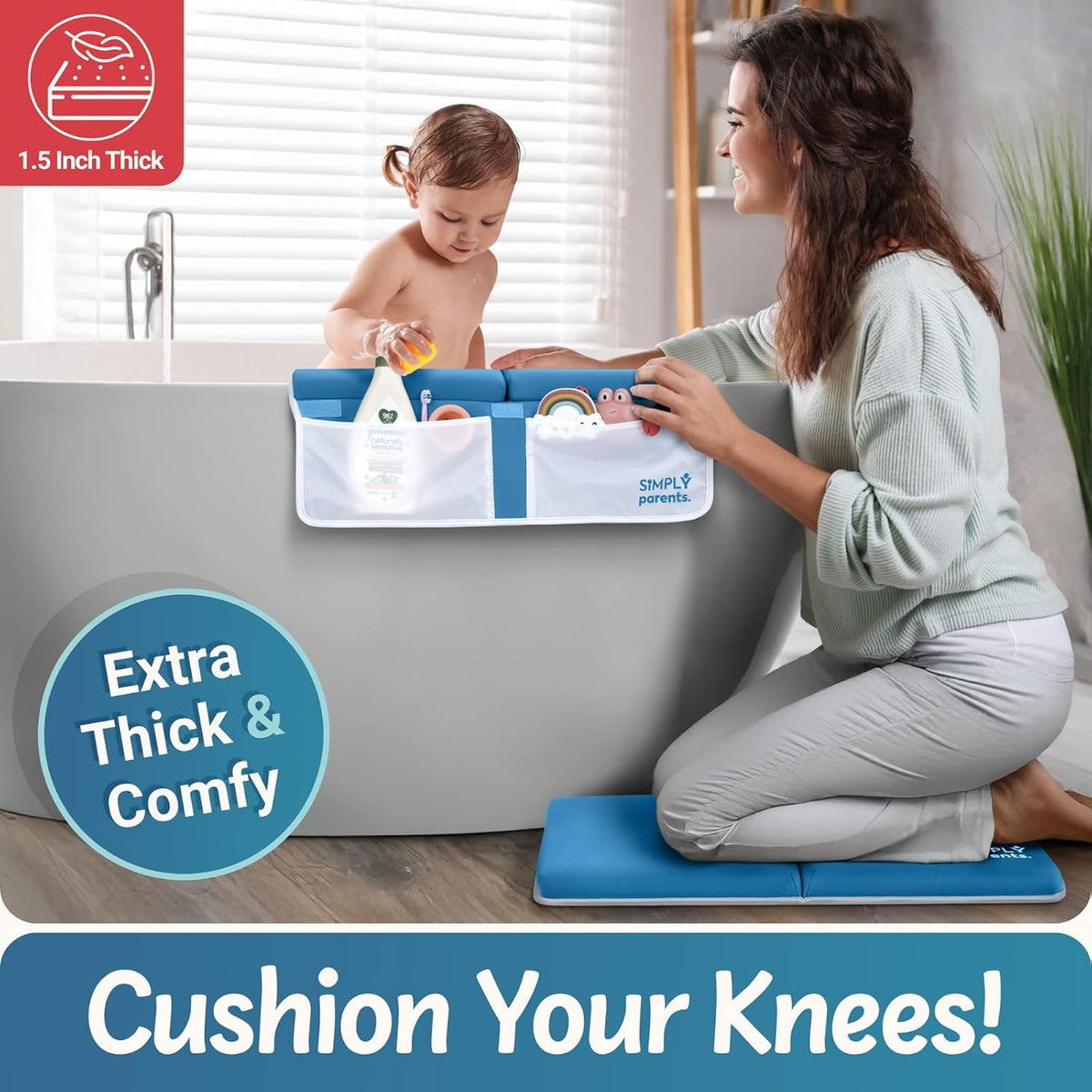 Bath Kneeler and Elbow Rest Pad Non-Slip Quick-Dry