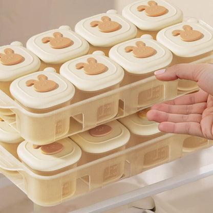 Silicone Food Freezer Tray, Food Storage Container,Freezer Tray for Homemade Purees Soup Broth, Stackable Silicone Mold