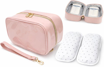 Breast Milk Cooler Bag for Working Moms, Insulated Travel Bag with 2 Ice Packs, Leakproof Breastmilk Storage for Pumping & Travel